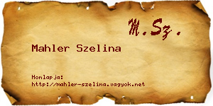 Mahler Szelina névjegykártya